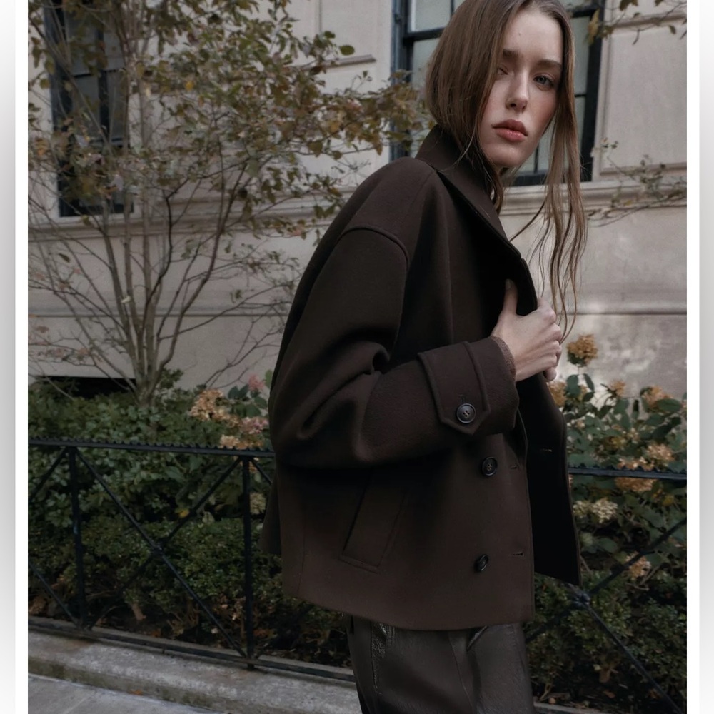 Zara Double-Breasted Short Coat - Picture 9 of 12